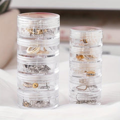 5pcs Clear Plastic Nail Art Decorations Storage Containers Portable Case