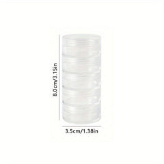 5pcs Clear Plastic Nail Art Decorations Storage Containers Portable Case