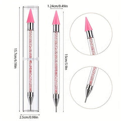 Dual Ended Nail Dotting Painting Stones Pen Crystal Beads Handle Rhinestones