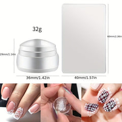 2 Pcs Clear Nail Stampers & Nail Scrapers DIY Nails Make Up Beauty Tools