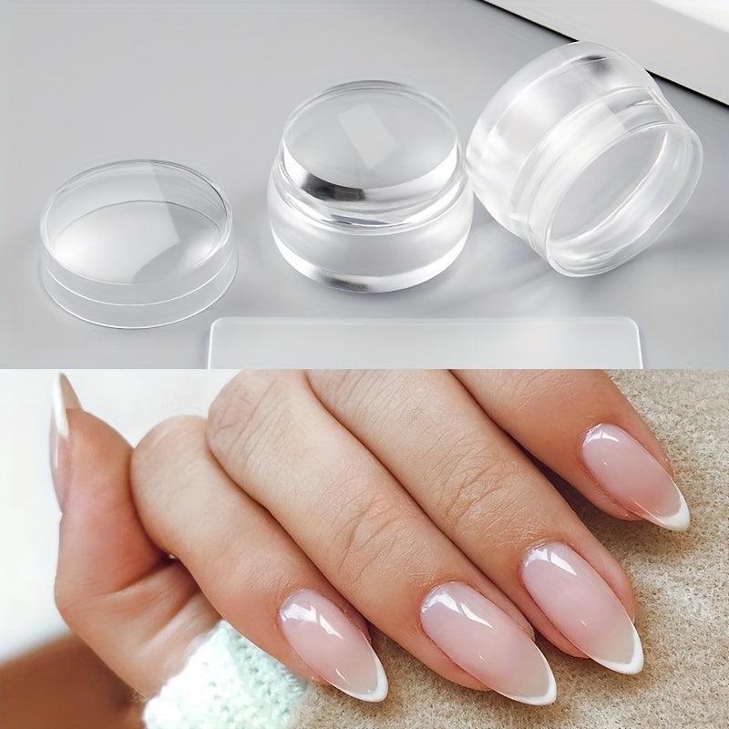 2 Pcs Clear Nail Stampers & Nail Scrapers DIY Nails Make Up Beauty Tools