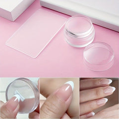 2 Pcs Clear Nail Stampers & Nail Scrapers DIY Nails Make Up Beauty Tools