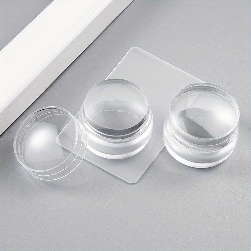 2 Pcs Clear Nail Stampers & Nail Scrapers DIY Nails Make Up Beauty Tools