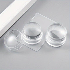 2 Pcs Clear Nail Stampers & Nail Scrapers DIY Nails Make Up Beauty Tools