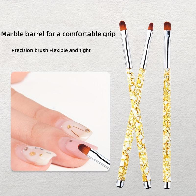 Nail Brushes Art Painting Brush 3PCS Gel Crystal Drawing Pen Polish Tool