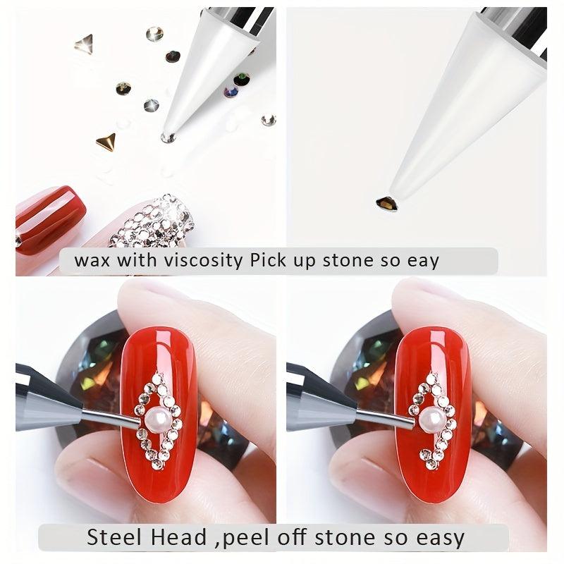 Double Ended Dotting Pen with Drill Remover and Crystal Dotting Needle
