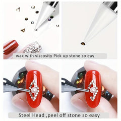 Double Ended Dotting Pen with Drill Remover and Crystal Dotting Needle