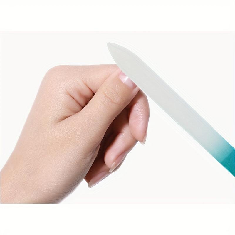 Ombre Glass Nail File Double Sided Etched Fingernail Nail Care Tool