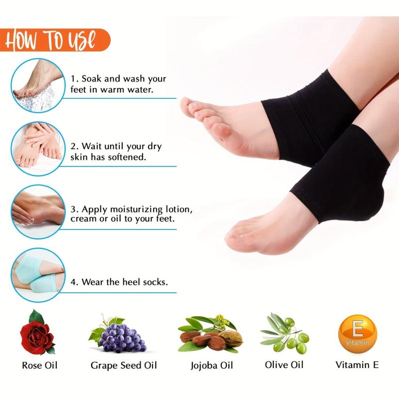 Moisturizing Heel Sleeves Silicone Socks for Women & Men