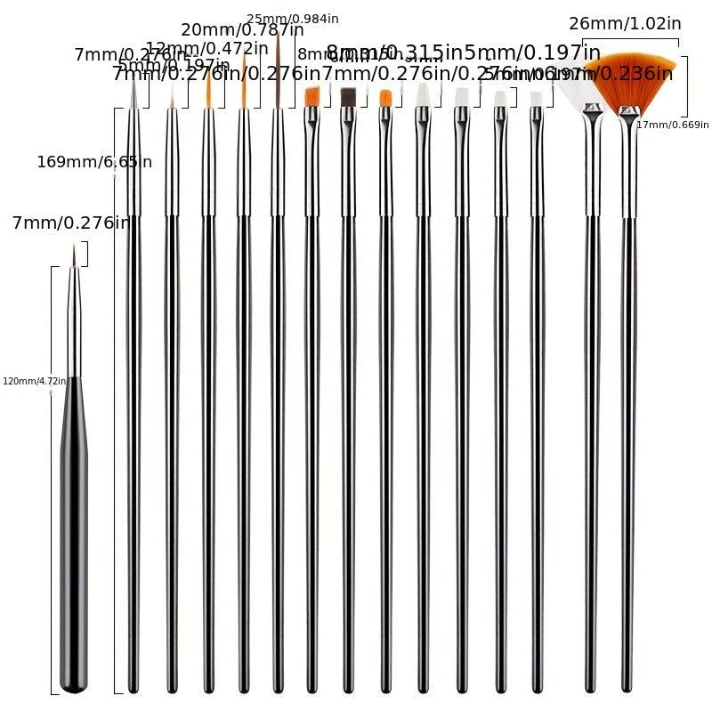 31 Pcs Acrylic Nail Brushes Set Nail Art Tool Set