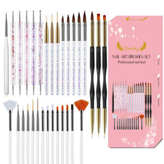 31 Pcs Acrylic Nail Brushes Set Nail Art Tool Set