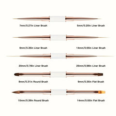 5pcs Double Ended Acrylic Nail Art Brushes Set Professional