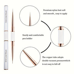 5pcs Double Ended Acrylic Nail Art Brushes Set Professional