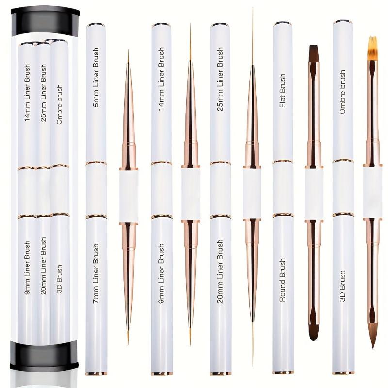 5pcs Double Ended Acrylic Nail Art Brushes Set Professional