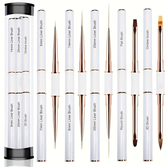5pcs Double Ended Acrylic Nail Art Brushes Set Professional