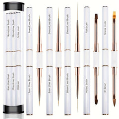 5pcs Double Ended Acrylic Nail Art Brushes Set Professional