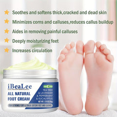 Eucalyptus Foot Cream for Dry Feet Heels Knees