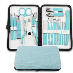 18 Pcs Nail Clippers Set Stainless Steel Manicure Beauty Kit Portable Bag