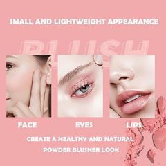 High Pigmented Monochromatic Blush Compact with Peach Pink