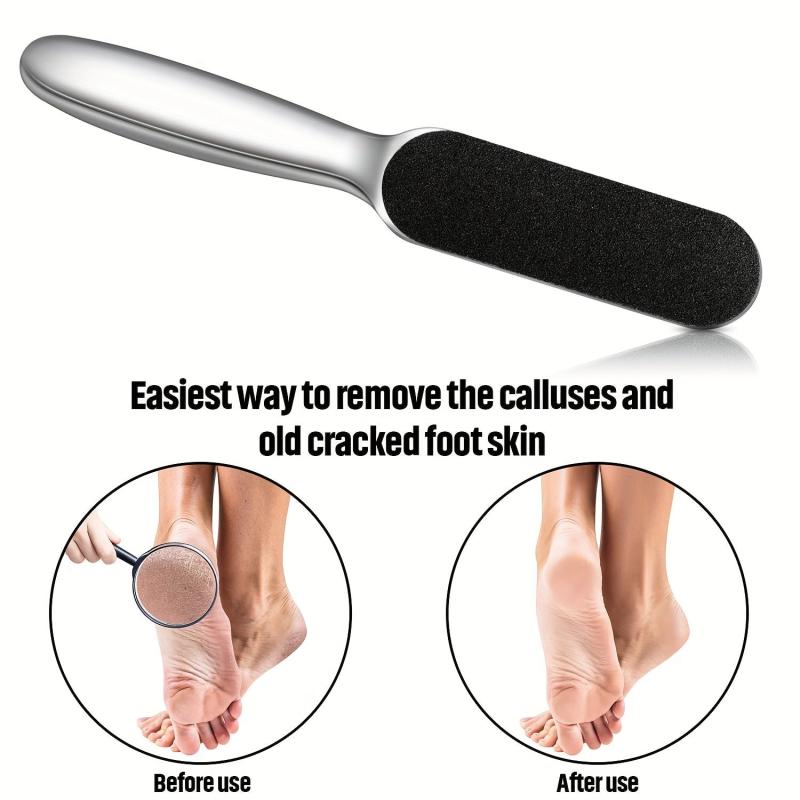 Stainless Steel Foot File Callus Remover with 10 Replaceable Pads
