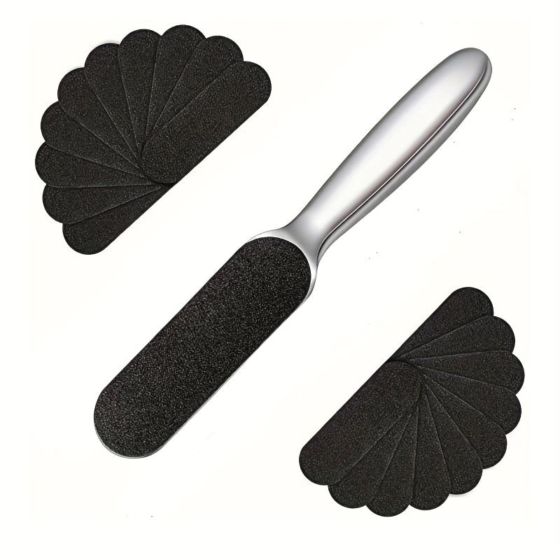 Stainless Steel Foot File Callus Remover with 10 Replaceable Pads