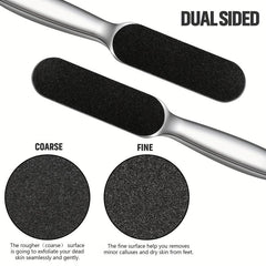 Stainless Steel Foot File Callus Remover with 10 Replaceable Pads