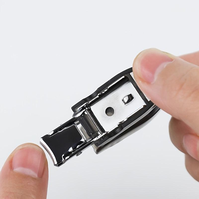 Mini Stainless Steel Foldable Nail Clippers Cutter Keychain Silvery
