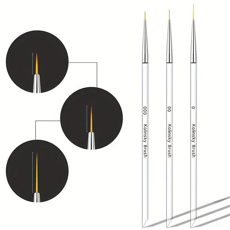 3pcs French Stripe Nail Art Liner Brushes Set
