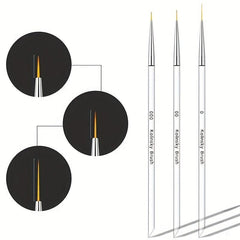3pcs French Stripe Nail Art Liner Brushes Set