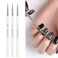 3pcs French Stripe Nail Art Liner Brushes Set