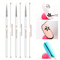 3pcs French Stripe Nail Art Liner Brushes Set