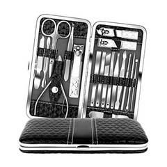 18pcs Manicure Pedicure Set Stainless Steel Cutters Tweezers Ear Pick Travel Kit