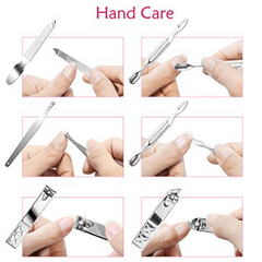 18pcs Manicure Pedicure Set Stainless Steel Cutters Tweezers Ear Pick Travel Kit