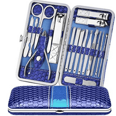 18pcs Manicure Pedicure Set Stainless Steel Cutters Tweezers Ear Pick Travel Kit