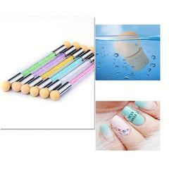 Crystal Handle Nails Sponge Pen With 4pcs Replaceable Head