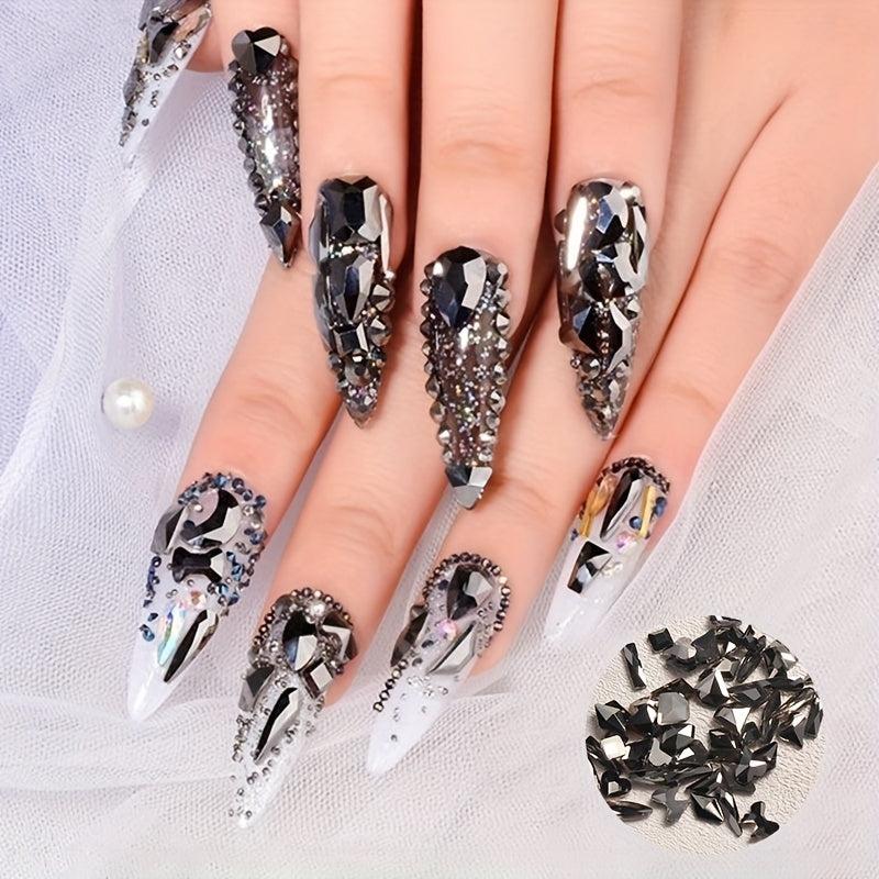 50pcs 3D Rhinestone Nail Art Charms Butterfly Heart Nail Decoration DIY