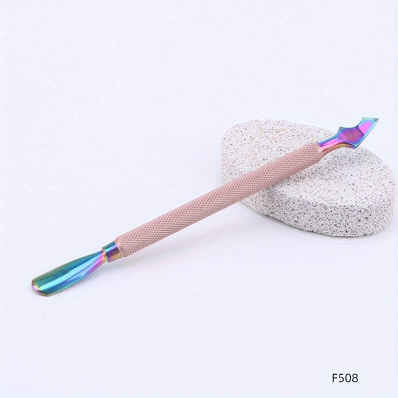 Rainbow Cuticle Pusher Stainless Steel Manicure Pedicure Tool Set