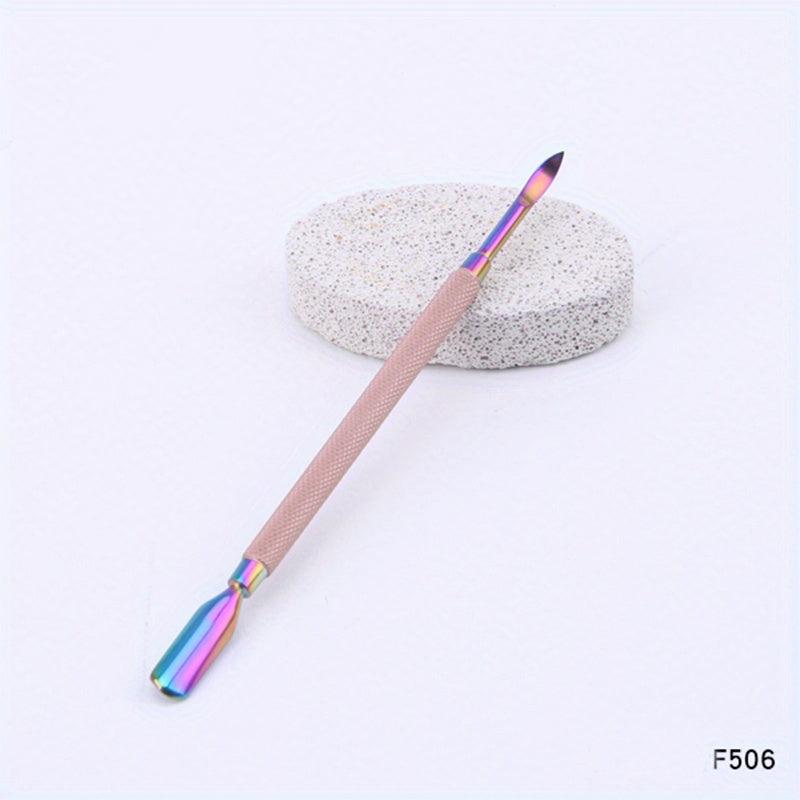 Rainbow Cuticle Pusher Stainless Steel Manicure Pedicure Tool Set