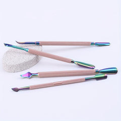 Rainbow Cuticle Pusher Stainless Steel Manicure Pedicure Tool Set