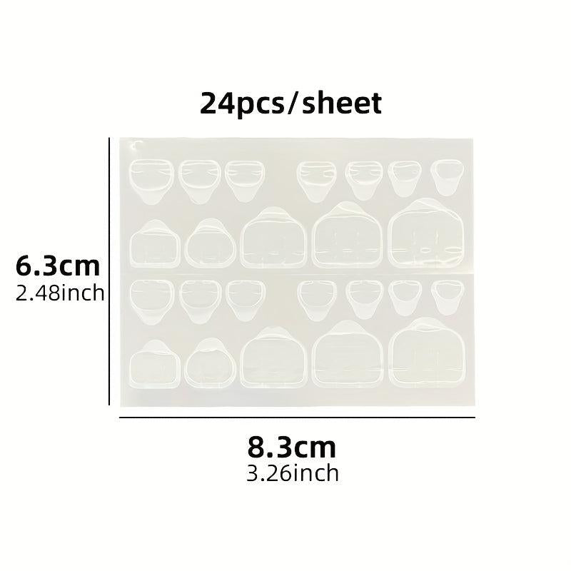 24pcs Waterproof Double Sided Adhesive Tabs for Acrylic False Nails