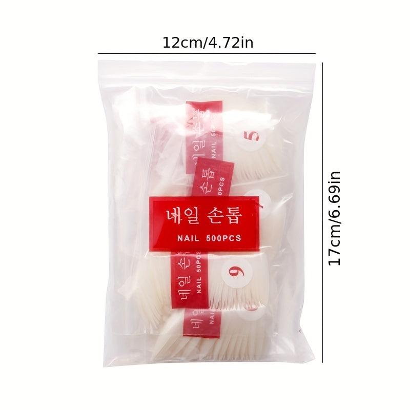 500pcs Lady French Acrylic Style Artificial False Nails Half Tips Clear