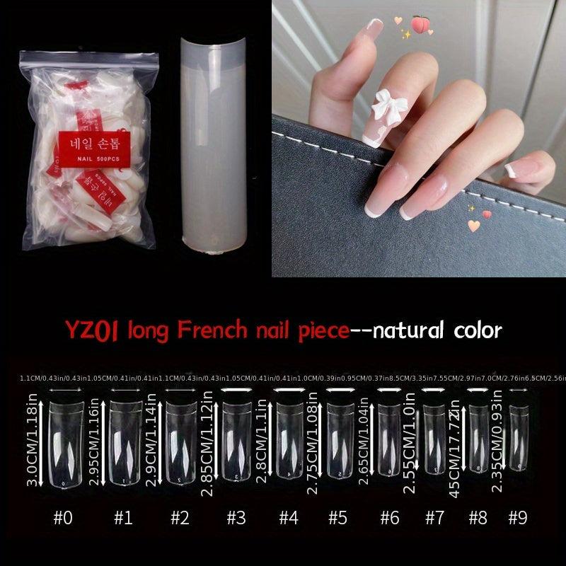 500pcs Lady French Acrylic Style Artificial False Nails Half Tips Clear