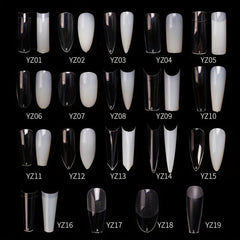 500pcs Lady French Acrylic Style Artificial False Nails Half Tips Clear