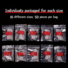 500pcs Lady French Acrylic Style Artificial False Nails Half Tips Clear