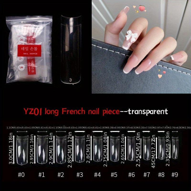 500pcs Lady French Acrylic Style Artificial False Nails Half Tips Clear
