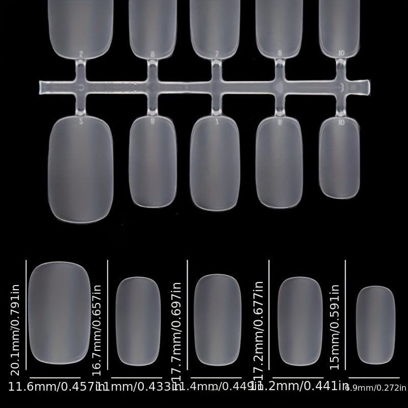 100PCS Clear Almond Nail Tips Pre Buff Press On Short Almond False Nails