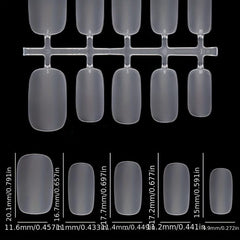 100PCS Clear Almond Nail Tips Pre Buff Press On Short Almond False Nails