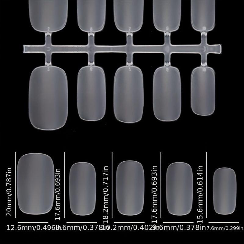 100PCS Clear Almond Nail Tips Pre Buff Press On Short Almond False Nails