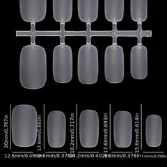 100PCS Clear Almond Nail Tips Pre Buff Press On Short Almond False Nails