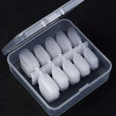 100PCS Clear Almond Nail Tips Pre Buff Press On Short Almond False Nails
